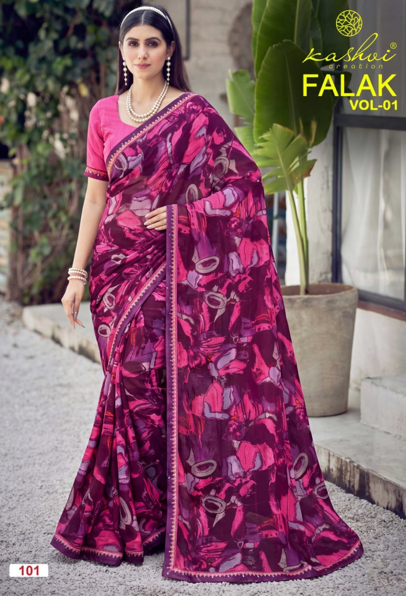 Falak Vol 1 By Kashvi Georgette Fancy Printed Saree